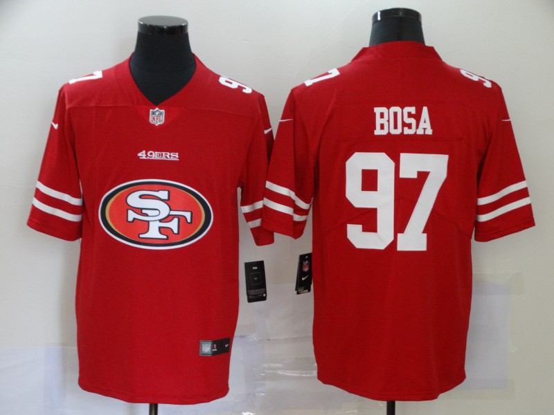 Men San Francisco 49ers #97 Bosa red logo Nike Vapor Untouchable Limited Player NFL Jerseys